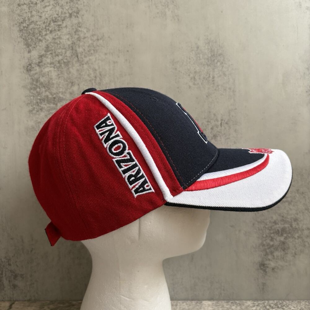VTG Arizona Wildcats Twins Enterprise Hat Adjustable Baseball Cap Blue White Red - Picture 5 of 7